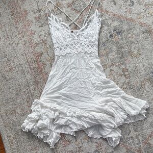 Free People White Lace Slip Dress